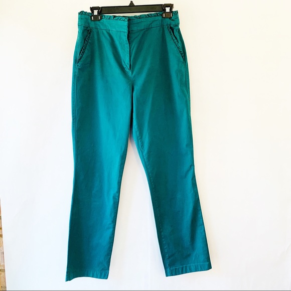 J.Crew Chino Green Ruffle Waist #G2756 8 Tall - Picture 1 of 6